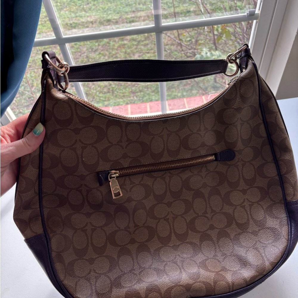 Coach Purple and Brown Signature Hobo Bag - Picture 2 of 6